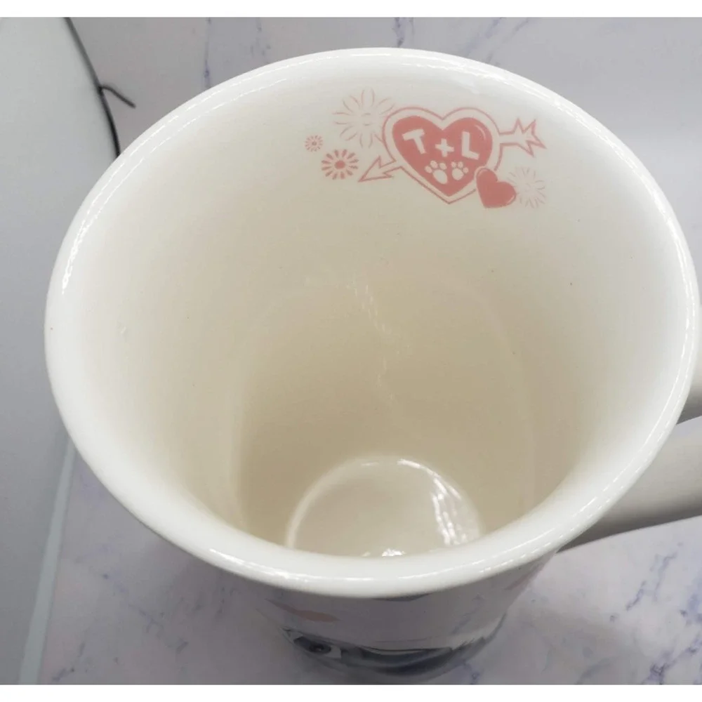 Lady and the Tramp White Love and Hearts Disney Tall 6 Inch Coffee Mug